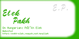 elek pakh business card